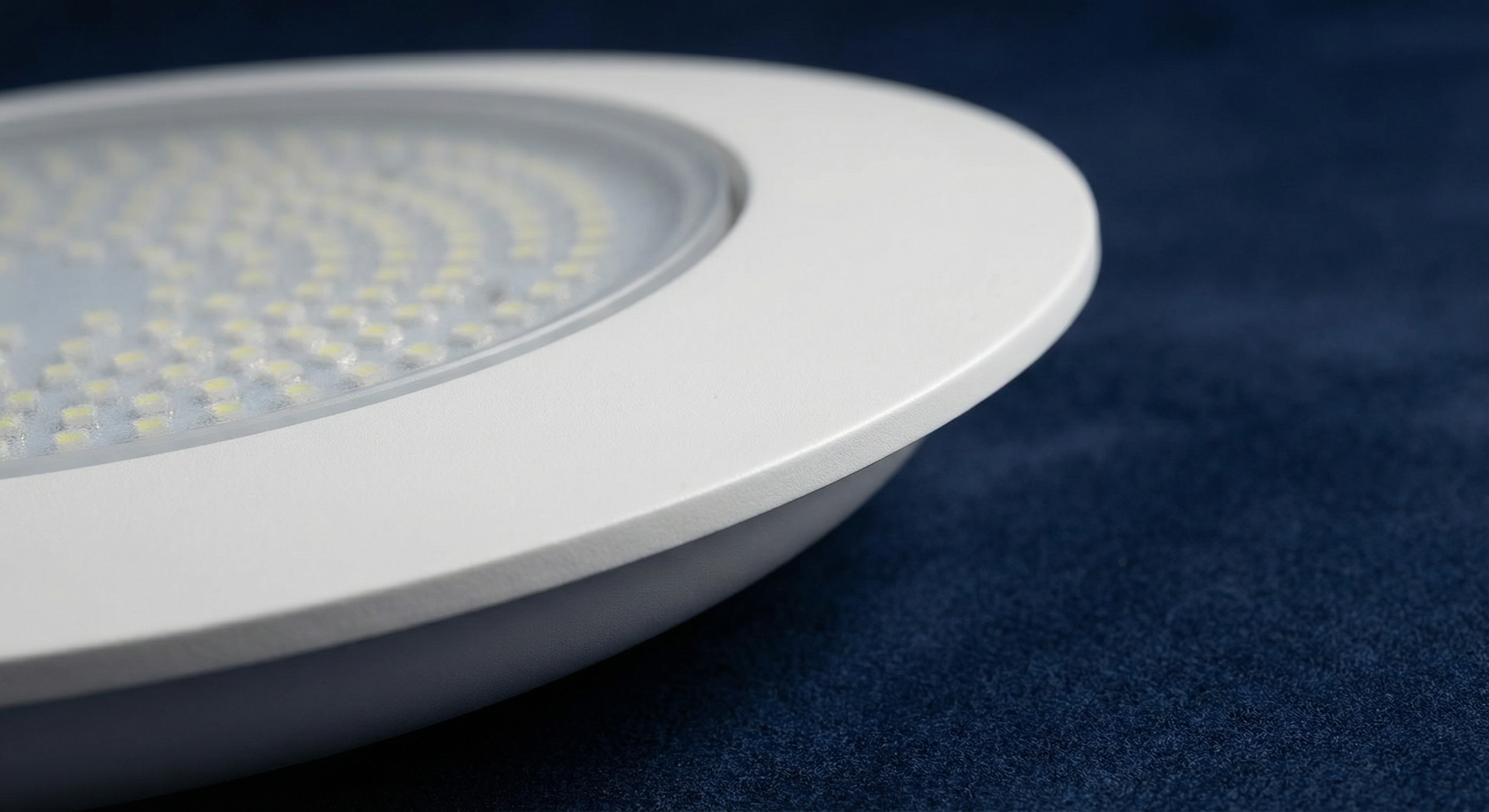 Close-up of ultra thin pool light fixture