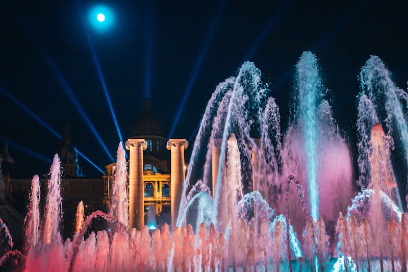 Decorative fountain with LED lighting